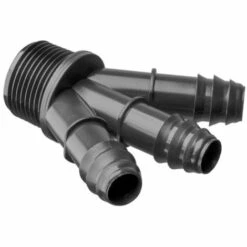 ABRISA Raccord Cannelé Y 3voies Ø16mm - Male 3/4 Pouce Pour Micro Irrigation