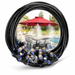 Triomphe Kit D'irrigation Goutte à Patio Misting Micro Flow Drip Kit With (8M) Jardin Brumisation Refroidissement Système D'arrosage Distribution Pour Trampoline De Serre Pour Waterpark