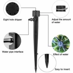 Triomphe Irrigation Drives, Arroseur Automatique à Micro-arroseur 360 ° D'arrosage Réglable, Connecteur De Tuyau De 4 Mm / 7mm, Pour Jardin / Paysage / Plate-forme / Terrasse / à L'herbe / à La Cuisson / à La Cuisson, 20 Pièces -Arrosage Enterré Soldes 32855825 3