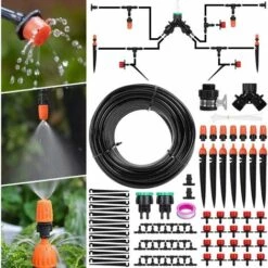 TRIOMPHE Système D'irrigation Jardin, Micro Irrigation Goutte à Goutte Irrigation Automatique Kit Irrigation Goutte à Goutte Automatique Irrigation De Jardin Pour Paysage, Plantes De Patio (40M)