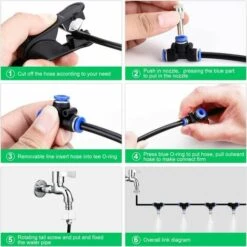 TRIOMPHE Système De Brumisation,10M Système D'irrigation Système De Brumisateur Extérieur Système Refroidissement Idéal Pour Gazebo Jardin Patio 12 Buse (Noir) -Arrosage Enterré Soldes 35653769 4