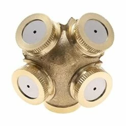 ECHOO Buse De Brumisation En Laiton, 1/4" G (12,5 Mm) Avec Filetage Femelle, Buses De Brumisation Pour Arrosage, Connecteur D'irrigation (4 Trous)