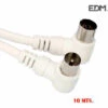 EDM Rallonge Tv Coudée 9,5mm 10m Blanche -Arrosage Enterré Soldes 42040897 1