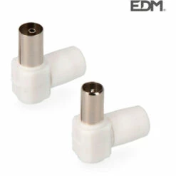 Fiche Mâle + Fiche Femelle Coudés Sous Emballage Edm