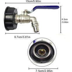 ALMI 1pcs Robinet Cuve 1000L,Robinet Pour IBC Robinet Recuperateur Eau De Pluie Adaptateur De Cuve Robinet,Adaptateur De Réservoir De Vidange,Robinet En Laiton Fabriqué En PP Filetage Gros 60 Mm (Red 1/2") -Arrosage Enterré Soldes 43006182 3