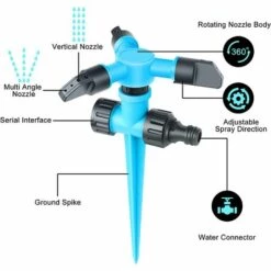 MODOU Arroseur, Arroseurs Pour Pelouse Arroseurs De Jardin à 360 Degrés Avec Jusqu'à 3000 Pieds Carrés, Arroseur De Pelouse Rotatif Automatique -Arrosage Enterré Soldes 46565039 3