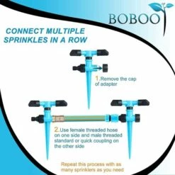 MODOU Arroseur, Arroseurs Pour Pelouse Arroseurs De Jardin à 360 Degrés Avec Jusqu'à 3000 Pieds Carrés, Arroseur De Pelouse Rotatif Automatique -Arrosage Enterré Soldes 46565039 5