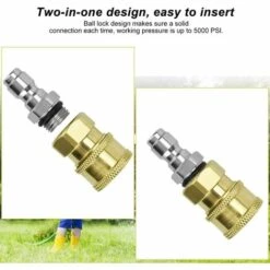 Raccord Rapide Tuyau Arrosage En Metal M14 Mâle Et Femelle Adaptateur Tuyau Arrosage Antirouille Raccord Rapide Arrosage Facile A Connecter Pour Pistolet A Eau Jardin Extérieur Fontainebleau 2PCS -Arrosage Enterré Soldes 47743058 4