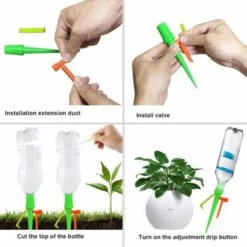 Irrigation Goutte à Goutte Kit,Triomphe Piquets D'arrosage Automatiques Avec 20pcs Support Anti-basculement, Convient à Toutes Les Bouteilles, Pour Les Plantes D'intérieur Et D'extérieur (20PCS) -Arrosage Enterré Soldes 48587917 5