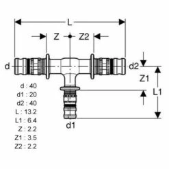 GEBERIT Té Inégal 90° MEPLA 40-20-40 7 GEBERIT Té Inégal 90° MEPLA 40-20-40 -Arrosage Enterré Soldes 507876 3
