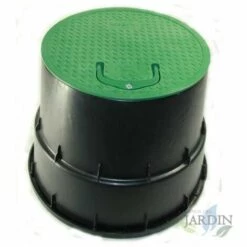 SUINGA Boîte D'irrigation Circulaire Avec Poignée Couvercle Ø25 Cm, Base Ø33 Cm, Noir Et Vert