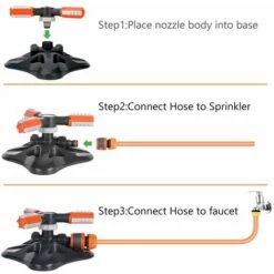 ECHOO Arroseur De Jardin,Système D'Irrigation D’arrosage,3 Têtes 360 Degrées Arrosage Irrigation Pour Gazon Pelouse Jardin, Facile De Raccordements De Tuyaux (Orange) 11 ECHOO Arroseur De Jardin,Système D'Irrigation D’arrosage,3 Têtes 360 Degrées Arrosage Irrigation Pour Gazon Pelouse Jardin, Facile De Raccordements De Tuyaux (Orange) -Arrosage Enterré Soldes 53101638 5