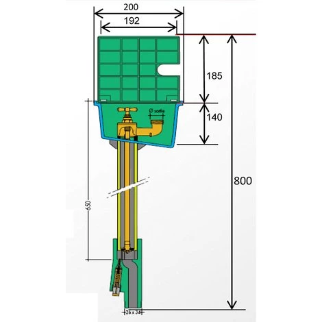 Bouche Arrosage à Clé Incongelable NICOLL Arrivée F 1" (26x34) - Sortie M 3/4" (20x27) 4 Bouche Arrosage à Clé Incongelable NICOLL Arrivée F 1" (26x34) - Sortie M 3/4" (20x27) – Image 2