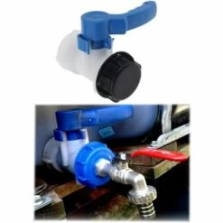 DENUOTOP Vanne Papillon De Rechange Pour Cuve IBC Jusqu’à 1000 L Ou Réservoir De Chasse D'eau, Avec Adaptateur Pour Bride DN50 (75 Mm, Polypropylène)