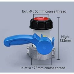 DENUOTOP Vanne Papillon De Rechange Pour Cuve IBC Jusqu’à 1000 L Ou Réservoir De Chasse D'eau, Avec Adaptateur Pour Bride DN50 (75 Mm, Aluminium) -Arrosage Enterré Soldes 54158642 5