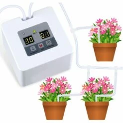 LITZEE Kit D'irrigation Goutte à Goutte Automatique Micro, Système D'auto-arrosage Avec Minuterie D'eau électronique De 30 Jours, Charge USB Pour 10 Plantes En Pot D'intérieur