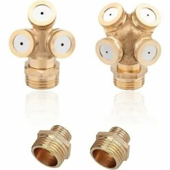 ENLENK 2 Pcs Buses D'Atomisation En Laiton, Buses D'Irrigation Agricole, Buses D'Atomisation D'eau De Jardin Avec Connecteur D'eau De Jardin, AdaptéEs à 3 Trous Et 4 Trous