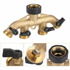 FONTAINEBLEAU 3/4 Pouce En Laiton Tuyaux Tuyau Splitter Buse Commutateur Robinet Connecteurs Robinet Diviseur Adaptateur De Tuyau Connecteurs De Robinet Pour L'irrigation De Jardin, European Thread，Fonepro -Arrosage Enterré Soldes 55922789 3