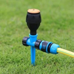 FONTAINEBLEAU Arroseur De Jardin, Arroseur Pour Pelouse Circulaire Automatique Arrosage Système Irrigation Rotatif à 360 Base De Pointe Arroseur Pour Gazon Pelouse Jardin, Bleu, 1Pcs，Fonepro -Arrosage Enterré Soldes 55922791 3