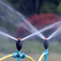 FONTAINEBLEAU Arroseur De Jardin, Arroseur Pour Pelouse Circulaire Automatique Arrosage Système Irrigation Rotatif à 360 Base De Pointe Arroseur Pour Gazon Pelouse Jardin, Bleu, 1Pcs，Fonepro -Arrosage Enterré Soldes 55922791 4