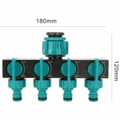 FONTAINEBLEAU Arroseur Raccord De Tuyaux 4 Sorties, Distributeur Raccord D'arrosage Connecteur Prolongateur Adaptateur à Robinet Nez De Robinet Y Sélecteur Pour Jardin Serre Potager Pelouse, 1 Pcs，Fonepro -Arrosage Enterré Soldes 55922802 2