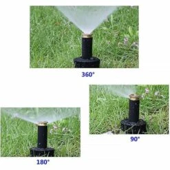 CHANCEY Arroseurs De Pulvérisation, Arroseurs Escamotables Réglables à 90/180/360 Degrés, Buse D'irrigation Rétractable Automatique, Système D'arrosage Pour Pelouse, 1 Pièces (360 Degré)SEMAket,noir -Arrosage Enterré Soldes 56494086 5