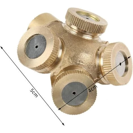 IRISFR 2 Pack 4 Trous Buse De Pulvérisation En Laiton, Brumisateur Buse Jardin Arroseurs Raccord De Tuyau D'eau Connecteur Pour Jardinage Et Agriculture,Lilaris 4 IRISFR 2 Pack 4 Trous Buse De Pulvérisation En Laiton, Brumisateur Buse Jardin Arroseurs Raccord De Tuyau D'eau Connecteur Pour Jardinage Et Agriculture,Lilaris – Image 2