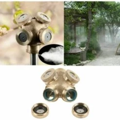 IRISFR 2 Pack 4 Trous Buse De Pulvérisation En Laiton, Brumisateur Buse Jardin Arroseurs Raccord De Tuyau D'eau Connecteur Pour Jardinage Et Agriculture,Lilaris 10 IRISFR 2 Pack 4 Trous Buse De Pulvérisation En Laiton, Brumisateur Buse Jardin Arroseurs Raccord De Tuyau D'eau Connecteur Pour Jardinage Et Agriculture,Lilaris -Arrosage Enterré Soldes 56742763 4