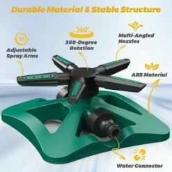 OUSUDELA Arroseur De Jardin - Arrosage Automatique Pour Un Arrosage à 360 Degrés à 5 Bras Oscillant - Arroseur Rotatif D'eau Avec 20 Buses, Système De D'irrigation Pelouse De -Arrosage Enterré Soldes 58338291 4