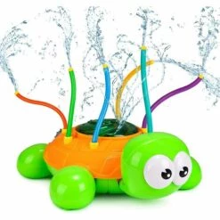 OUSUDELA Jouet Arroseur Pour Enfant, Portable Tortue Jouets Sprinkler Avec 6 Tubes Pivotants Rotatif Jouet D'arrosage D'eau Pour Jardin Plage Pelouse Outdoor D'été Amusement