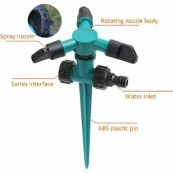 OUSUDELA 3 Pièces Arroseur Automatique à 360° Pour Pelouse, Arroseur Rotatif à Trois Bras, Arroseur Pour Pelouse Automatique Arrosage Système, Peut Être Utilisé Pour Jardin Et L'Irrigation Pastorale -Arrosage Enterré Soldes 58338329 4