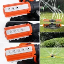 OUSUDELA Arroseurs De Jardin, 3 Embouts Arroseur De Pelouse 360 ° Rotatif Arroseur Automatique D'eau Arroseur Système Pulvérisateur D'eau Arroseur Arroseur Réglable -Arrosage Enterré Soldes 58338349 3