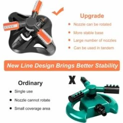 OUSUDELA Arroseurs De Jardin, 3 Embouts Arroseur De Pelouse 360 ° Rotatif Arroseur Automatique D'eau Arroseur Système Pulvérisateur D'eau Arroseur Arroseur Réglable -Arrosage Enterré Soldes 58338349 4