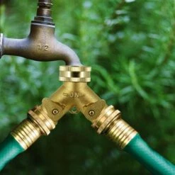 MACARON Distributeur En Y à 2 Voies 3/4" Mâle, Laiton, Avec Robinets D'arrêt LO-Ron -Arrosage Enterré Soldes 58677694 5