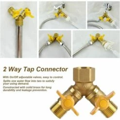 MACARON Adaptateur Connecteur Robinet à 2 Voies Répartiteur Tuyau Pour Dédoubler Robinets En Laiton 1/2in Accessoire Pour Arrosage Jardin LO-Ron -Arrosage Enterré Soldes 58677711 5