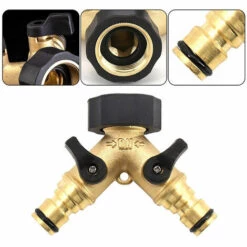 MACARON Raccord Y Pour Tuyau D' Arrivée D'eau (à 2 Voies Pour Tuyaux D'admission, 26,9 Mm (3/4") En Laiton, Collecteur En Y）LO-Ron -Arrosage Enterré Soldes 58677721 4