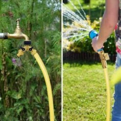 MACARON Raccord Y Pour Tuyau D' Arrivée D'eau (à 2 Voies Pour Tuyaux D'admission, 26,9 Mm (3/4") En Laiton, Collecteur En Y）LO-Ron -Arrosage Enterré Soldes 58677721 5