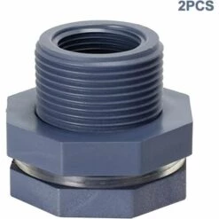 MONLY Kit De Raccord De Réservoir D'eau, Kit De Robinet De Jardin Avec 2 Raccords De Cloison En PVC De 1,9 Cm 2pcs -Arrosage Enterré Soldes 59952497 4