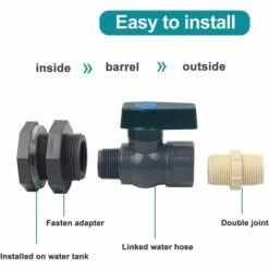 MONLY Connecteur Réservoirs D'eau En PVC Robinet Baril De Pluie En PVC 3/4 Pouce Avec Raccord De Cloison Et Adaptateur De Tuyau -Arrosage Enterré Soldes 59952500 4