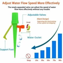 TRIOMPHE 20pcs Irrigation Goutte à Goutte Kit, Piquets D'arrosage Automatiques Avec 20pcs Support Anti-basculement, Convient à Toutes Les Bouteilles, Pour Les Plantes D'intérieur Et D'extérieur (20PCS),T-Audace -Arrosage Enterré Soldes 60861388 3