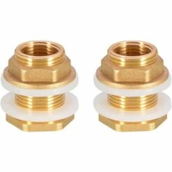 QERSTA 2 Pièces 3/4 Laiton Réservoir D'eau Tuyau D'eau Raccord Adaptateur Robinet Douille De Seau à Pluie Douille De Réservoir En Laiton