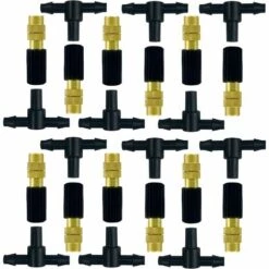 ENLENK Lot De 12 Buses De Pulvérisation Réglables En Laiton - Système D'irrigation Goutte à Goutte - Pulvérisateur Pour Tuyau D'arrosage 4/7 - Pour Arrosage De Jardin, Balcon