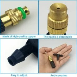 ENLENK Lot De 12 Buses De Pulvérisation Réglables En Laiton - Système D'irrigation Goutte à Goutte - Pulvérisateur Pour Tuyau D'arrosage 4/7 - Pour Arrosage De Jardin, Balcon -Arrosage Enterré Soldes 63636986 3