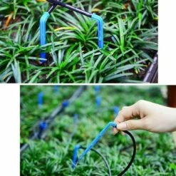 Fei Yu De Jardin,16 PCS Fl&egrave;ches Courb&eacute;es Drippers + 16PCS Tuyaux 3 / 5mm + 4PCS R&eacute;gulateurs Jardin Des Plantes Syst&egrave;me D'irrigation Pour L&eacute;gumes Fleurs Arbres Fruitiers En Pot -Arrosage Enterré Soldes 64706098 5