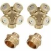 YOOUYIDA 2 Pack 4 Trous Buse De Pulvérisation En Laiton, Brumisateur Buse Jardin Arroseurs Raccord De Tuyau D'eau Connecteur Pour Jardinage Et Agriculture -Arrosage Enterré Soldes 65678139 1