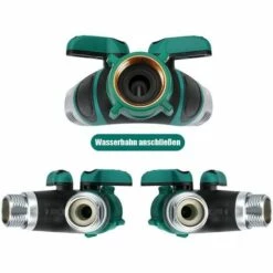 OCXIN Distributeur à 2 Voies, Débit D'eau Réglable Et Verrouillable - Distributeur D'eau Optimal Pour Une Utilisation Pratique Dans Le Jardin, Y Compris 2 Raccords De Robinet Et 4 Rondelles En Caoutchouc -Arrosage Enterré Soldes 66859081 4