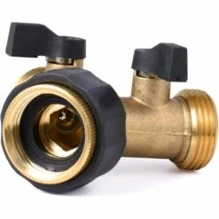 OCXIN Distributeur En Y à 2 Voies Avec Robinets D'arrêt Pour Deux Tuyaux D'arrivée, Laiton 3/4" Pour Le Raccordement De 2 Appareils, Le Débit D'eau Peut être Réglé Et Arrêté -Arrosage Enterré Soldes 66859999 3