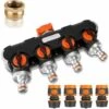 OCXIN Distributeur D'eau à 4 Voies: Distributeur 3/4 Pouce Et 1/2 Pouce 4 Voies, Distributeur De Raccordement D'eau à 4 Voies Pour L'irrigation Du Jardin, Le Lavage, Les Animaux Domestiques, ... -Arrosage Enterré Soldes 66964373 1