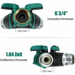 OCXIN Distributeur à 2 Voies, Débit D'eau Réglable Et Verrouillable - Distributeur D'eau Optimal Pour Une Utilisation Pratique Dans Le Jardin, Y Compris 2 Raccords De Robinet Et 4 Rondelles En Caoutchouc -Arrosage Enterré Soldes 66965559 4