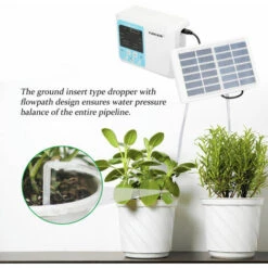QERSTA Irrigation De Jardin, Dispositif D'arrosage Automatique Intelligent, Système De Minuterie D'irrigation Goutte à Goutte De Plante En Pot De Charge D'énergie Solaire, Synchronisation Vocale Intelligente, Avec 20 Tuyaux En T Et Compte-gouttes -Arrosage Enterré Soldes 67963109 4